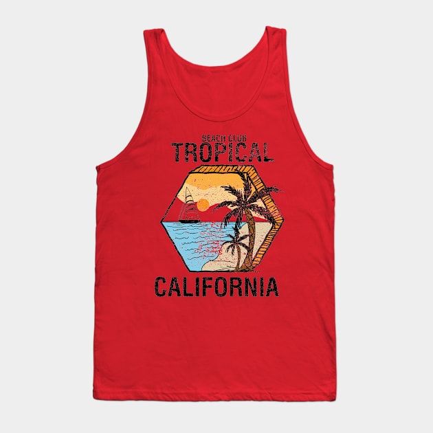 tropical California  Beach club Tank Top by SSSD